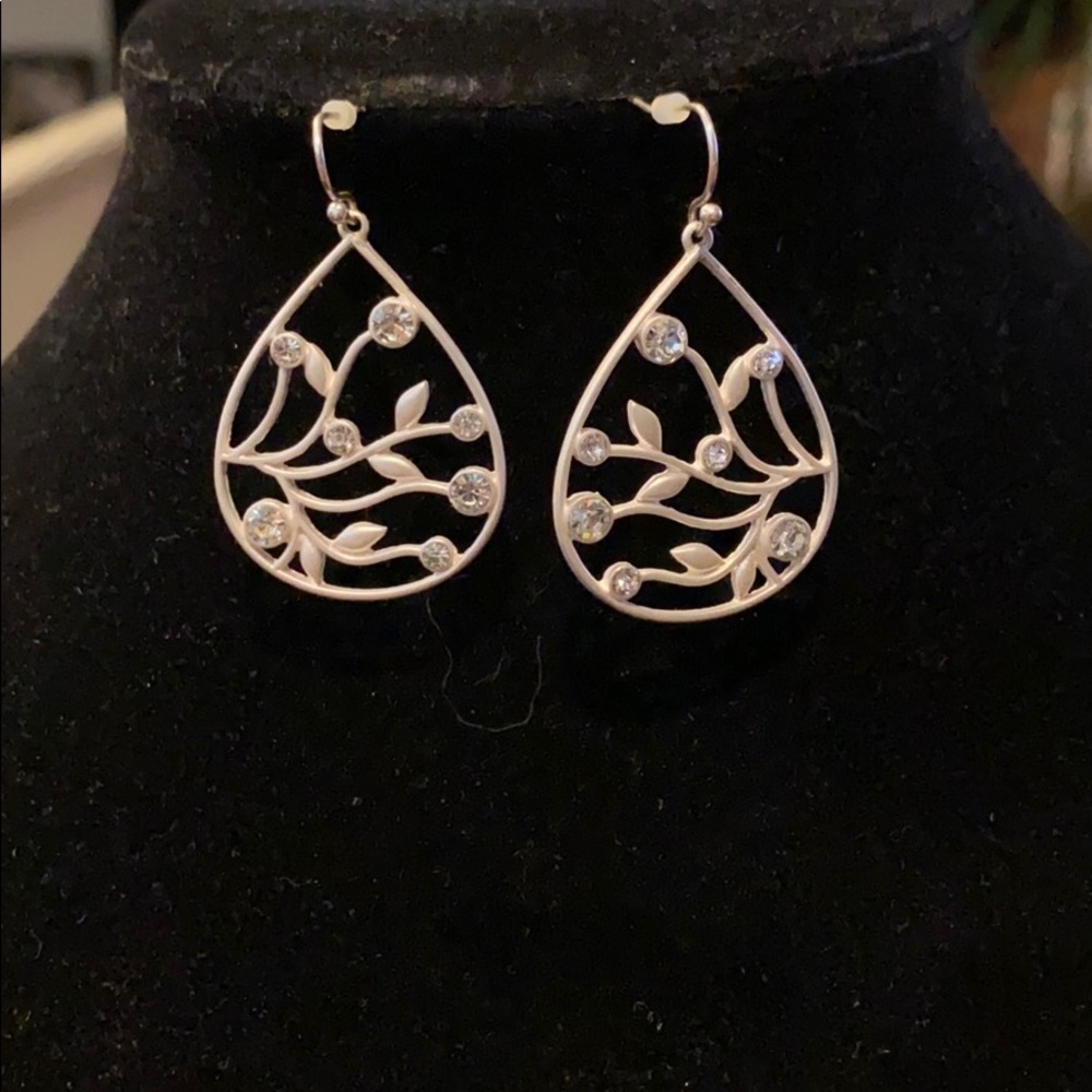 Silver branch earrings